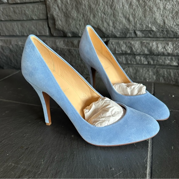 J. Crew Shoes - J. Crew Light Blue Suede Heels